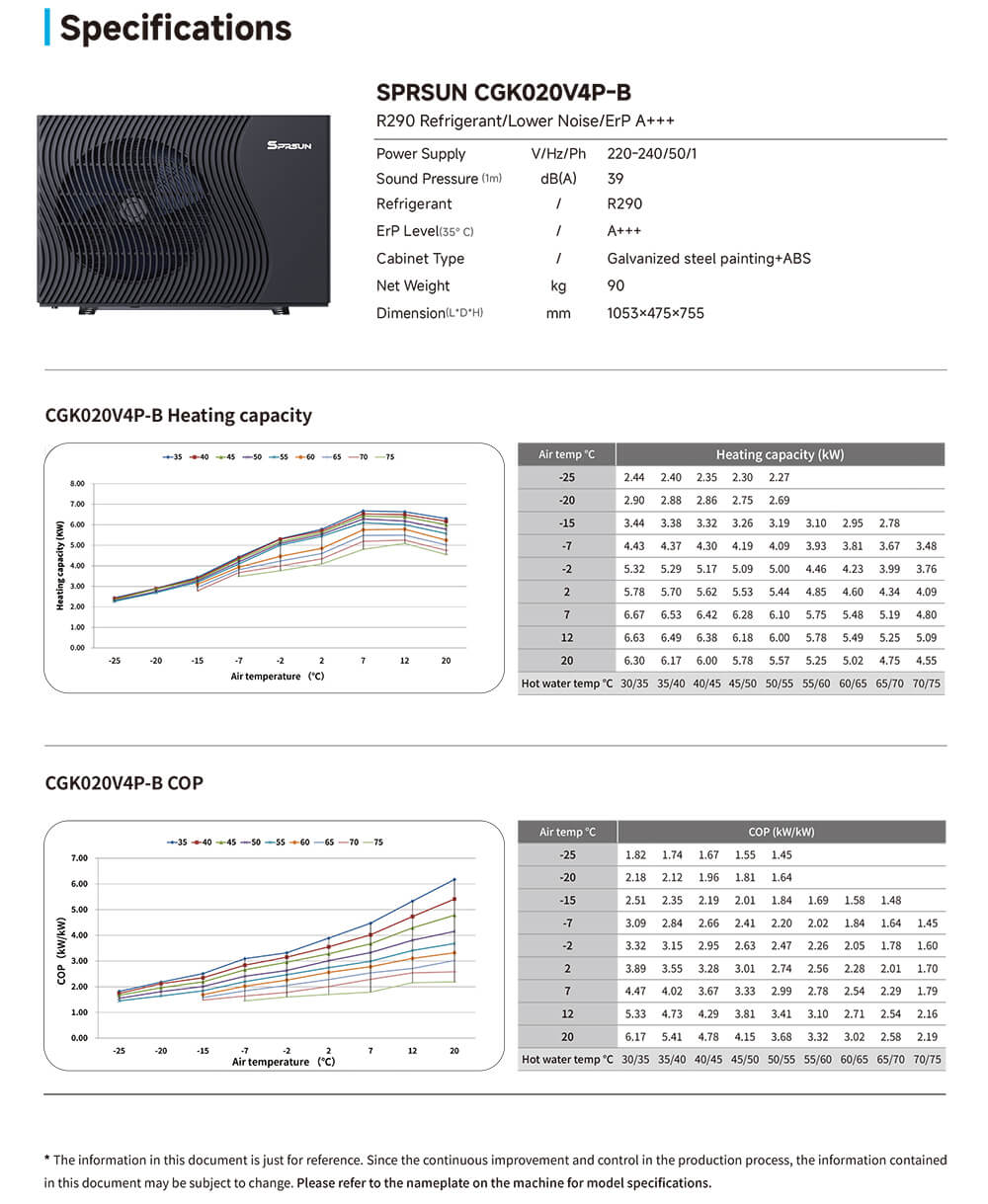 SPRSUN_R290 heat pump specification-1 SPRSUN_Specifica pompa di calore R290-1