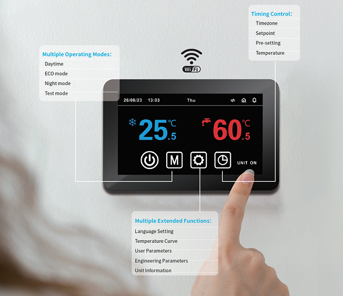 Touch screen intelligente della pompa di calore R32