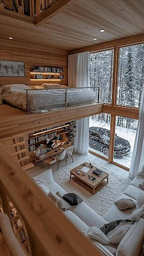 Una calda cabina in legno