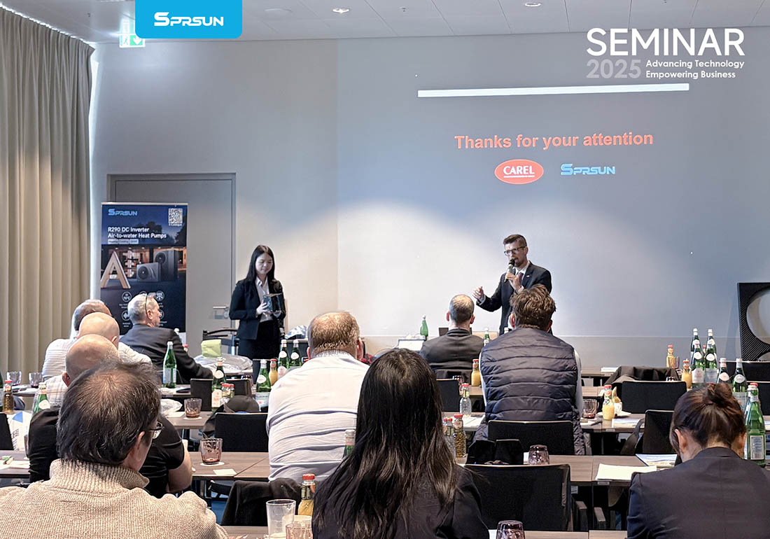 I clienti europei fanno una dichiarazione nel seminario