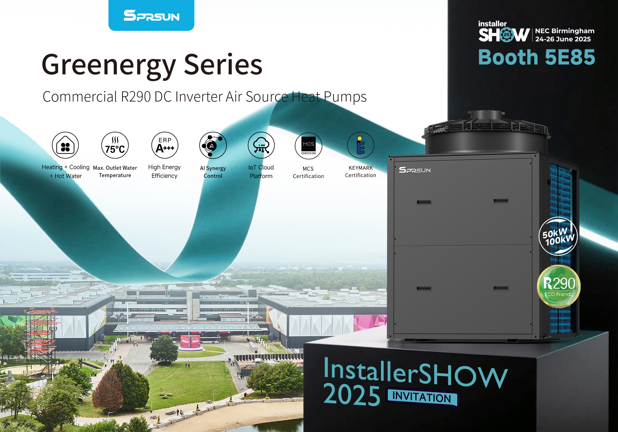 R290 DC Inverter Commercial Air Source Het Pompa